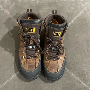 CAT Men's Brown Steel Toe Boots size 9